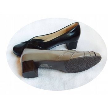 SKÓRZANE czółenko czarne TĘGOŚĆ H HALUKSY 43