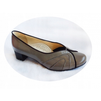 SKÓRZANE czółenko czarne TĘGOŚĆ H HALUKSY 43