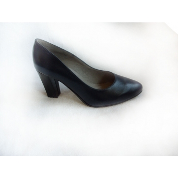 SKÓRZANE czółenko kolory obcas TĘGOŚĆ H granat 38