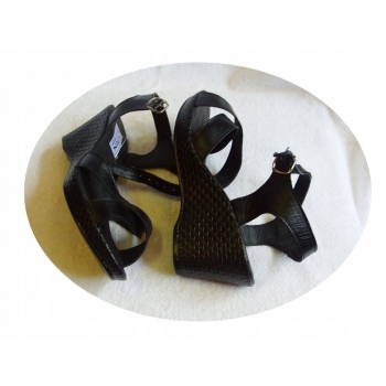 HIT SKÓRZANE sandały tęgośc G i H CZARNE 41