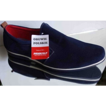-50% Moskała skórzane mokasyny wygoda granat 41