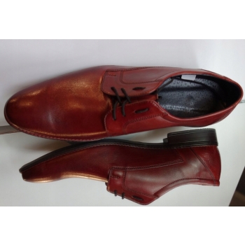 -50% Moskała skórzane półbuty meskie bordo 42