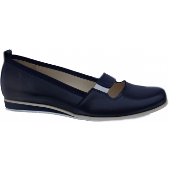 HIT SKÓRZANE buty damskie baletki granat 40