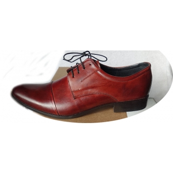 -50% Moskała skórzane półbuty meskie bordo 46