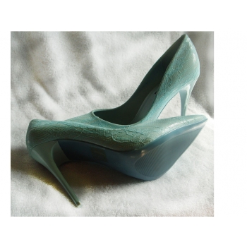 -50% szpilki miętowe obcas 11 cm lakier 37