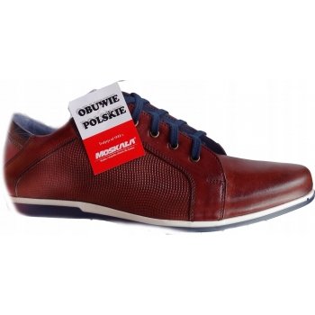 MOSKAŁA skóra BUTY męskie BORDO rozmiar 42