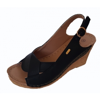 PROMocja czarne SANDAŁY koturn 8 CM nr. 38