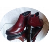 Skórzane Botki Szerokie H Obcas 6cm 37