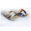 Eleganckie skórzane klapki złote H 38/40