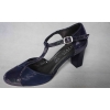 Eleganckie Sandały Skórzane - granat 7 cm (roz. 37)