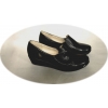 Mokasyny damskie czarne koturn 4cm - POLSKI PRODUCENT