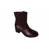 Botki burgund, skóra naturalna, obcas 6 cm, nr. 37