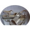 Leather Sandals Gold Wide Fit H 44