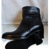 Eleganckie Botki Skórzane Czarne 5.5cm obcas