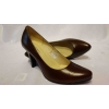 Eleganckie skórzane czółenko brąz obcas 8,5cm - rozmiar 37