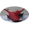 Eleganckie Czerwone Sandały z Koturnem 6,5cm - Rozmiar 38