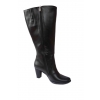 Eleganckie Kozaki Skórzane - Szeroka Cholewka 46cm - 41
