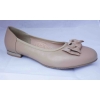 Eleganckie Szerokie Baleriny Skórzane BEŻ H42
