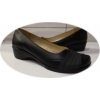 Mokasyny damskie czarne koturn 3,5cm