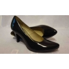 Eleganckie Skórzane Czółenko Granat 8,3 cm 35