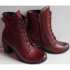 Modne Botki Skóra Bordo Sz 38