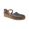 Espadryle damskie skóra szara koturn 4cm r. 38