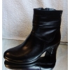 Eleganckie Botki Skórzane Czarne 5.5cm obcas