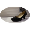 Eleganckie Czółenka Skórzane 41 c. czarne 5,5 cm