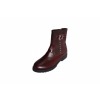 Burgundzkie botki skórzane - obcas 3,3 cm - rozmiar 37