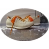 Buty sportowe ze skóry naturalnej - beż/pomarańcz nr.38