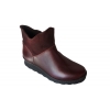 Eleganckie botki skórzane na koturnie 3cm, kolor burgund, nr.37