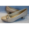 Eleganckie mokasyny skórzane - beż, obcas 4,5 cm (rozmiar 40)