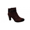 Botki damskie śliwkowe, skórzane, nowe, obcas 8.5cm, nr.39