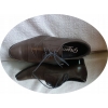 Skórzane półbuty męskie - szary, rozmiar 44