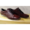 Eleganckie Męskie Buty Skórzane Bordowe 43