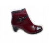 Eleganckie Botki Skórzane Tęgość H 6cm 45 Bordo