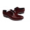 Eleganckie męskie skórzane buty bordo nr 44