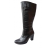 Eleganckie Kozaki Skórzane - Szeroka Cholewka 46cm - 41