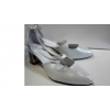 Sandały Damskie Skórzane Srebrne 37