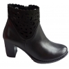 Eleganckie Skórzane Botki - Czarny Obcas 7cm - Nr 36
