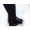 Skórzane Czarne Kozaczki z Wysoką Cholewką, Rozmiar 37