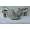Sandały skórzane obcas 6 cm 37 - Nowe, wygodne, popiel - Natali