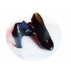 Elegancki Botek Skórzany Granat 8,5 cm - Rozmiar 36