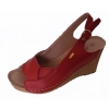 Sandały Vintage Czerwone Koturn 8cm