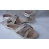 Sandały skórzane beż, szerokość H, nr 43