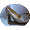 Sandały skórzane obcas 8 cm - Beż, Nr 42