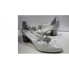 Sandały Damskie Skórzane Srebrne 37