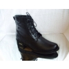 Eleganckie Botki Skórzane CZARNE-Rozmiary 39-45