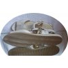 Leather Sandals Gold Wide Fit H 44