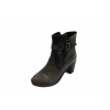 Botki Skórzane Słupkowe 8 cm Stalowy 38
